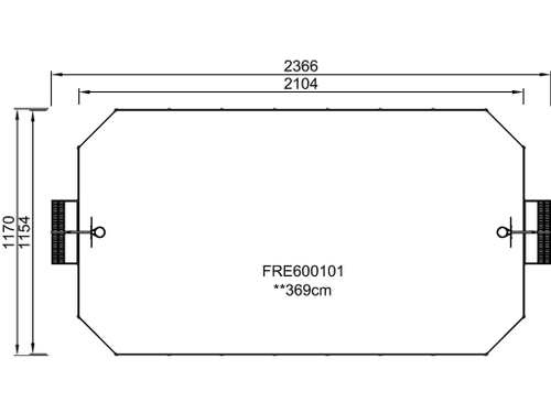 Площадка MUGA, 12x24, низкая - сталь