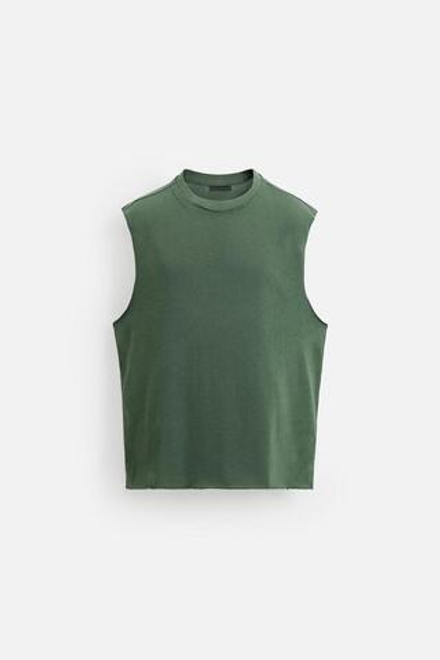 ZARA ФУТБОЛКА АСИММЕТРИЧНОГО КРОЯ, ЗЕЛЕНЫЙ