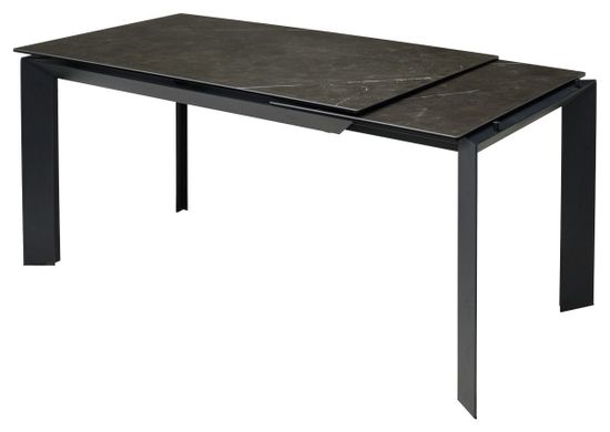 Стол CREMONA 140 KL-116 Черный мрамор матовый, итальянская керамика/ черный каркас