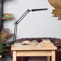 TLD-524 Black-8W-Светильник настольный на струбцине-LED-500Lm-4500K-Dimmer-Цвет-черный