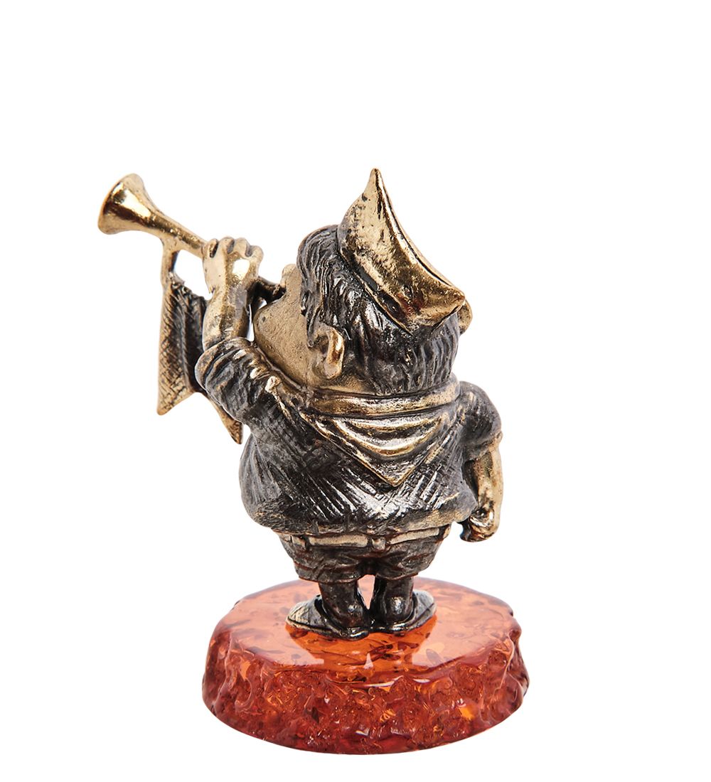 Народные промыслы AM-3044 Фигурка «Пионер» (латунь, янтарь)