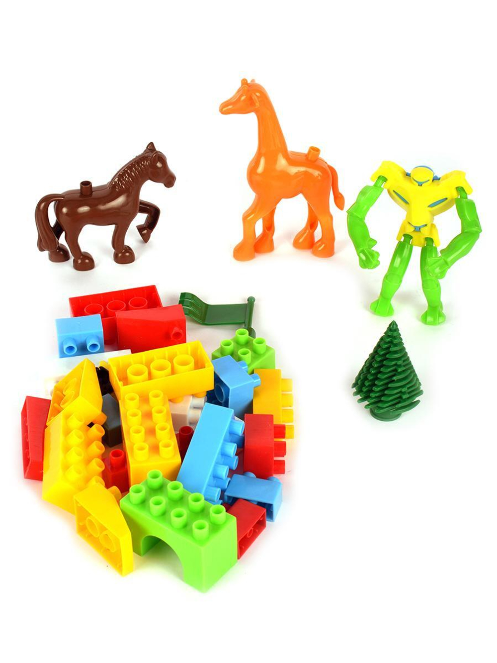 Конструктор в ведерке "Замок" BLOCKS. Артикул Арт.№076 (в наборе 76 деталей конструктора, ведро, кры