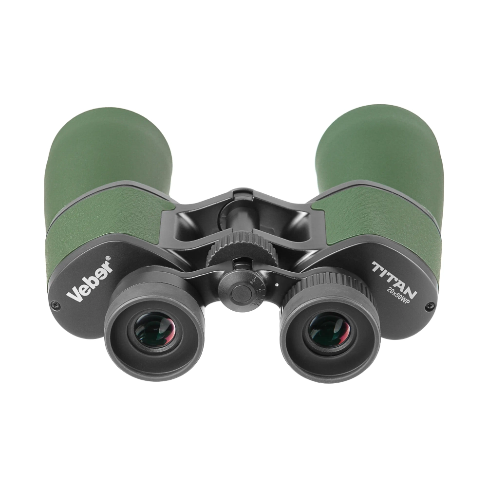 Бинокль Veber TITAN 20x50WP с зелеными трубами, вид сзади