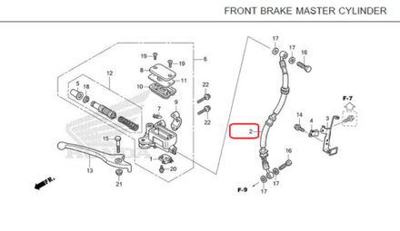 45125-K0G-901. HOSE COMP., FR. BRAKE. Honda C125