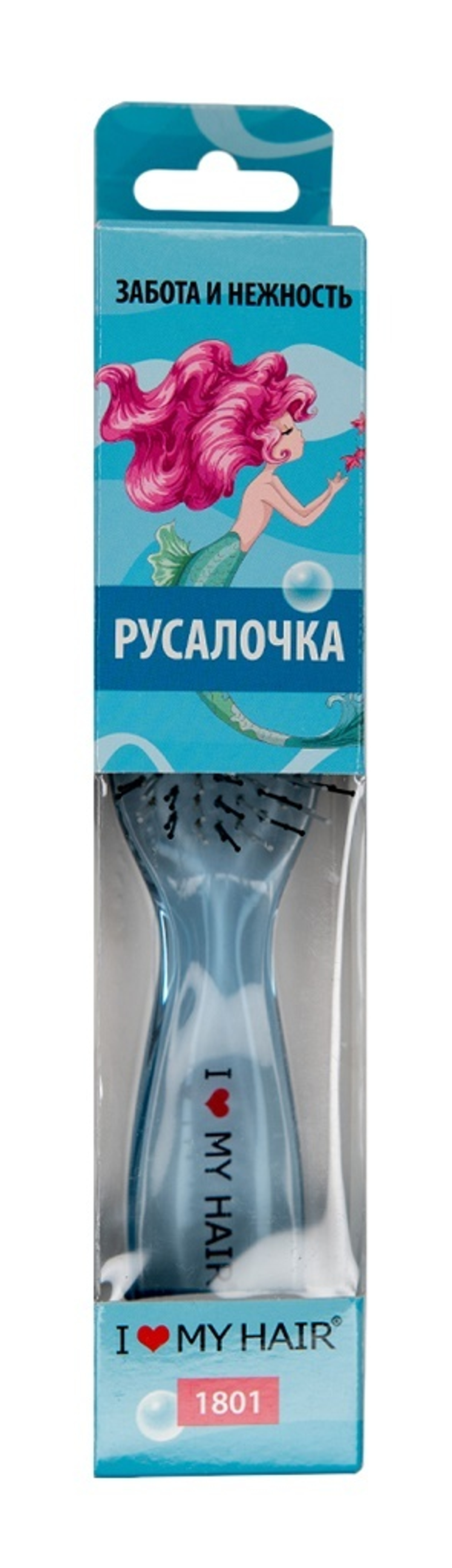 Щетка ILMH "Русалочка" 1801 синяя прозрачная M