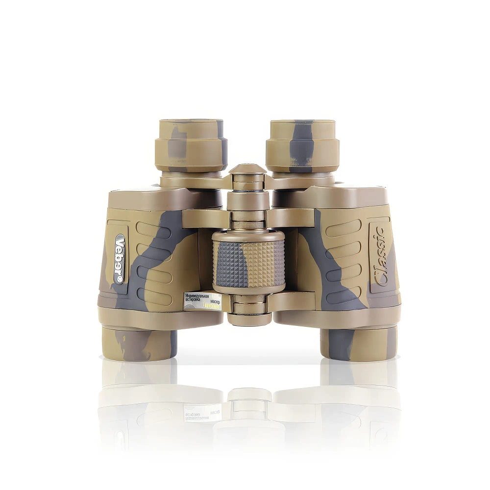 Бинокль Veber Classic БПЦ 8х30 VR камуфляж вид сбоку на равном расстоянии