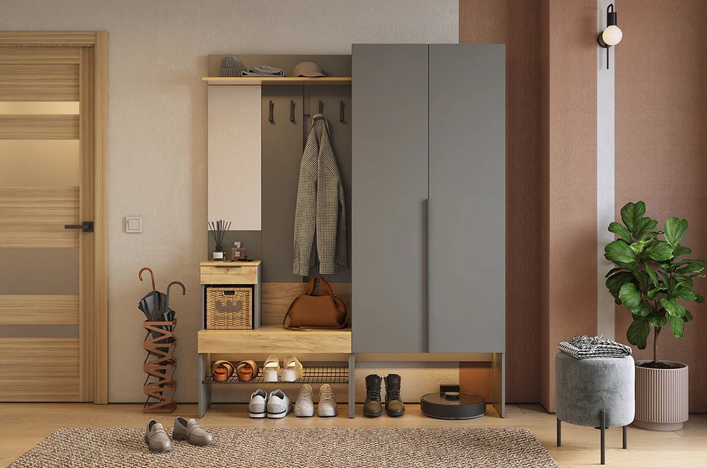 Баско (MebelSon) Набор мебели для прихожей (комплектация К1) графит