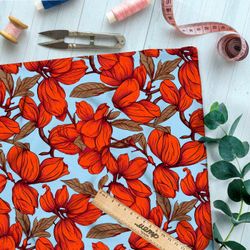 Ткань премиум шелк искусственный Армани цветочная элегия