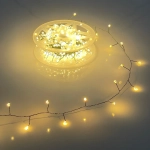 Гирлянда для дома НИТЬ «Мишура-Капля» 20 м 500 ламп LED, зеленый провод, пост.свечение, IP-20, 220v, Теплый белый