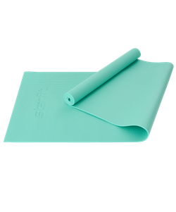 Коврик для йоги и фитнеса FM-101, PVC, 183x61x0,4 см, мятный