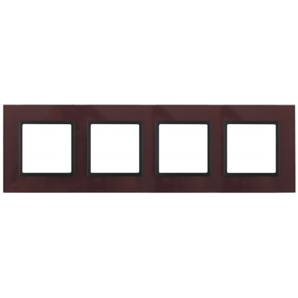 14-5104-25 ЭРА Рамка на 4 поста, стекло, Эра Elegance, бордо+антр