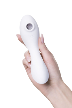 Вакуумный стимулятор клитора Satisfyer Curvy Trinity 5+, белый
