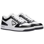 PRADA Downtown Leather Sneakers "White Black " Women"s