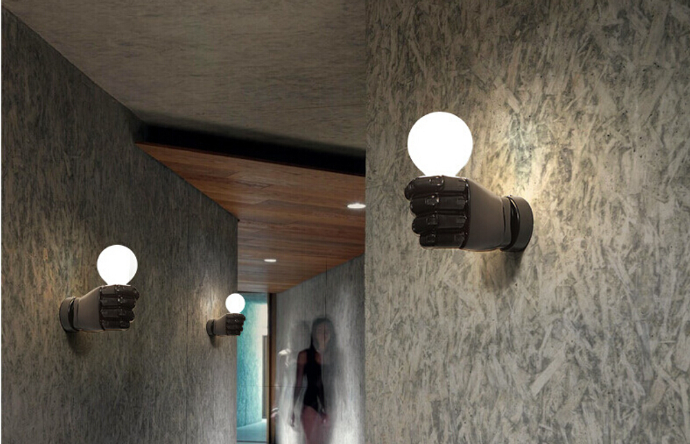 Настенный дизайнерский светильник Hand by Light Room (черный)