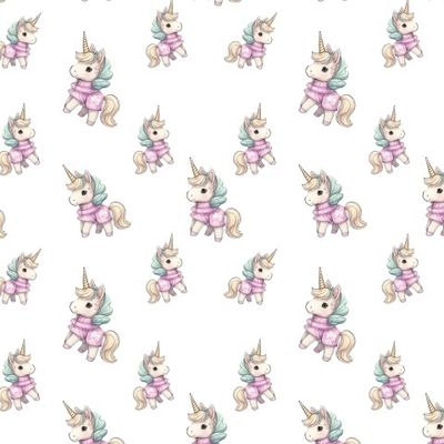 Единорожки на белом.