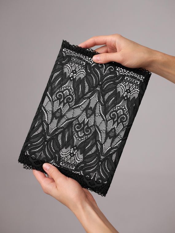 03-294 ОПТ Кружево эластичное 24 см, черный 170