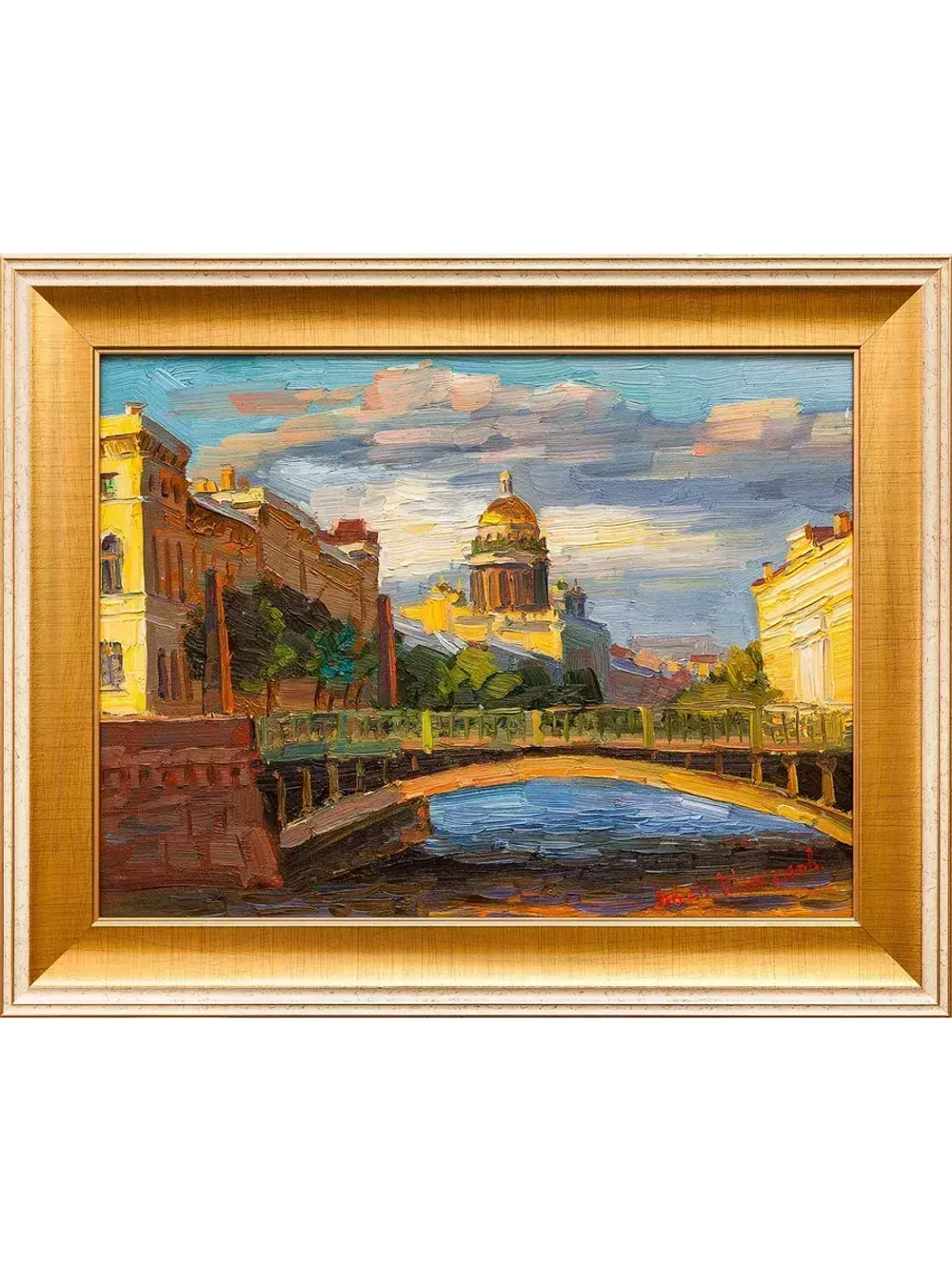 Картина маслом "Поцелуев мост. Вечер" Шихов