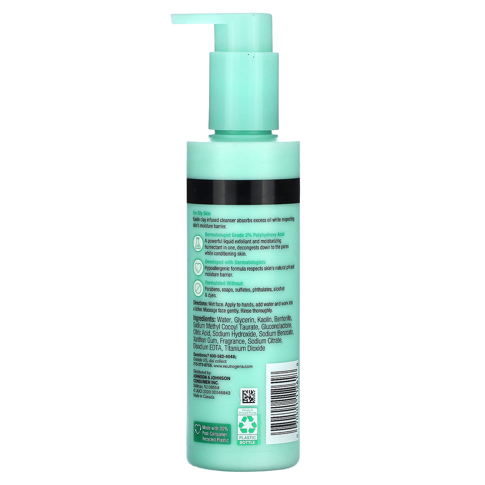 Neutrogena, Skin Balancing, очищающее средство с глиной, 186 мл (6,3 жидк. унции)