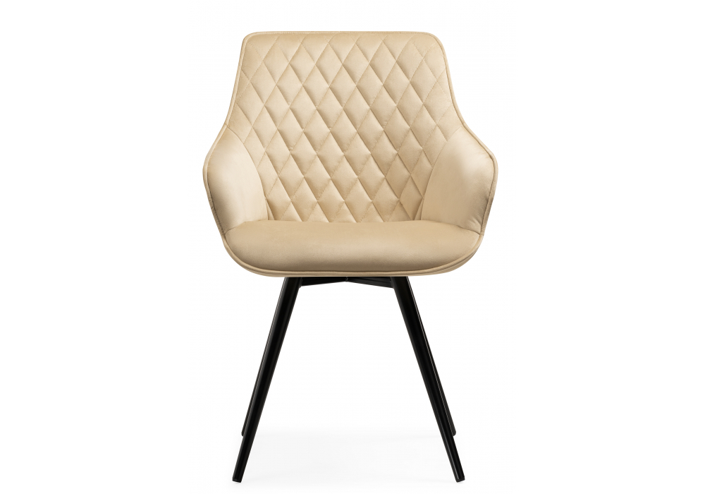 Стул на металлокаркасе Woodville Эгел крутящееся бежевый, черный глянец