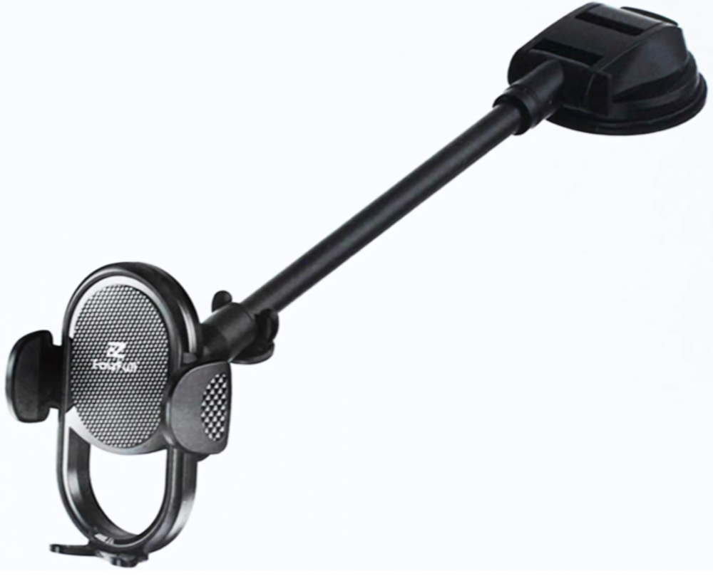 Держатель автомобильный FaizFull F58 зажимной, вращение 360°, на присоске Black