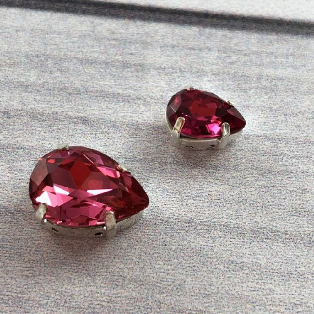 6650-10*14 Кристалл "Капля" 10*14, малиновый