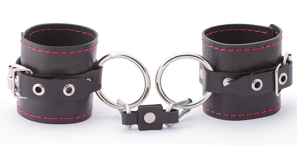 БДСМ-комплект для фиксации в трех точках (Цвет: черный с красным)