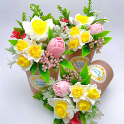 Мини-букет из мыла "Весна крафт роуз"