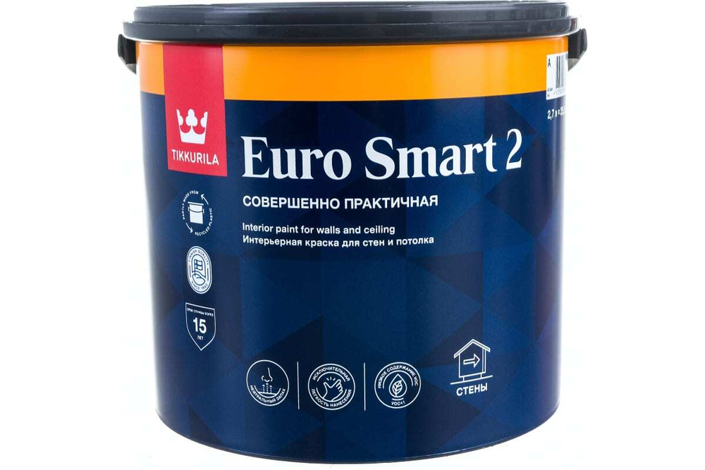 Краска интерьерная для стен и потолка TIKKURILA EURO SMART 2