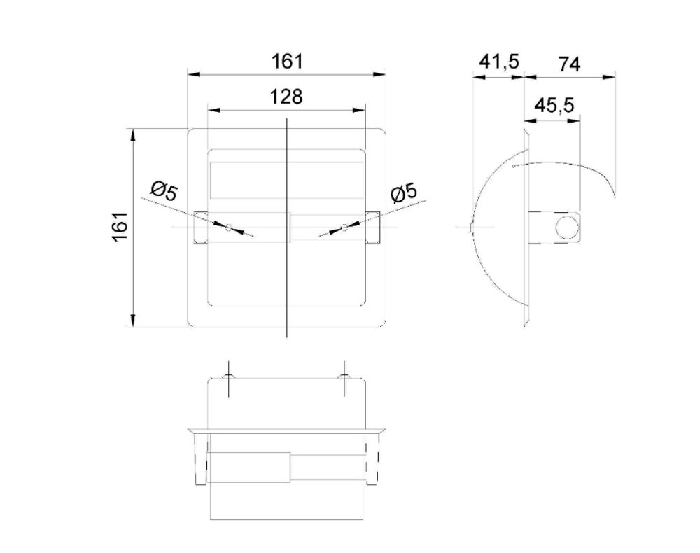 Держатель туалетной бумаги встраиваемый нерж. сталь NOFER 05203.S матовый