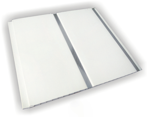 Потолочная панель ПВХ Двухсекционная Хром 3000х200 мм