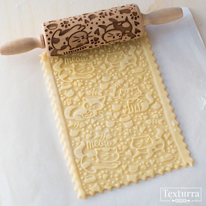 Деревянные скалки с узором с крутящимися ручками