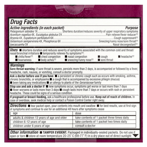 Nature's Way, Umcka®, средство от простуды и гриппа, для детей от 6 лет, с ягодами, 6 упаковок, по 10 пакетиков