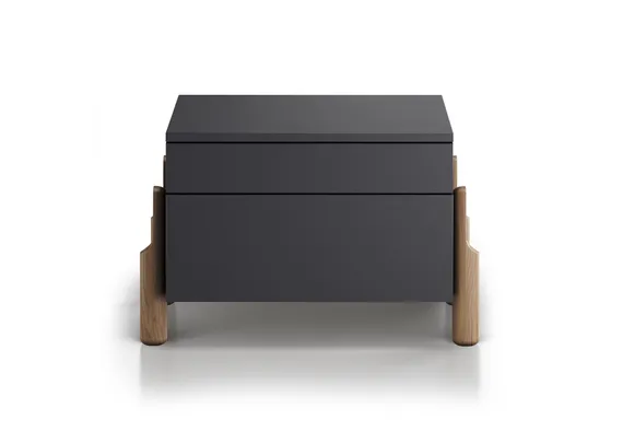 Тумба прикроватная Basic 2 ящика ширина 60 см (черный)