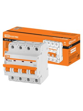 Автоматический выключатель TDM ВА47-29 4Р 63А 4,5кА х-ка С
