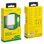 Зарядное устройство Borofone BA47A 18W QC3.0 3A USB + кабель Type-C White