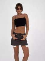 Черный кроп топ укороченный под пиджак