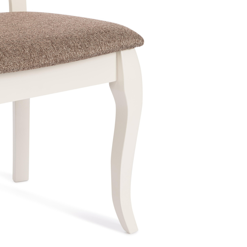 Стул -Андромеда/ Andromeda дерево гевея, 47х55,5х107 см, Ivory white, ткань коричневая S168-7