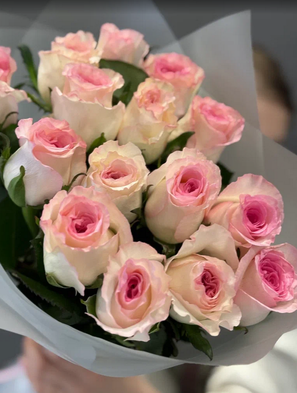 Букет из 15 роз Мандала 60см