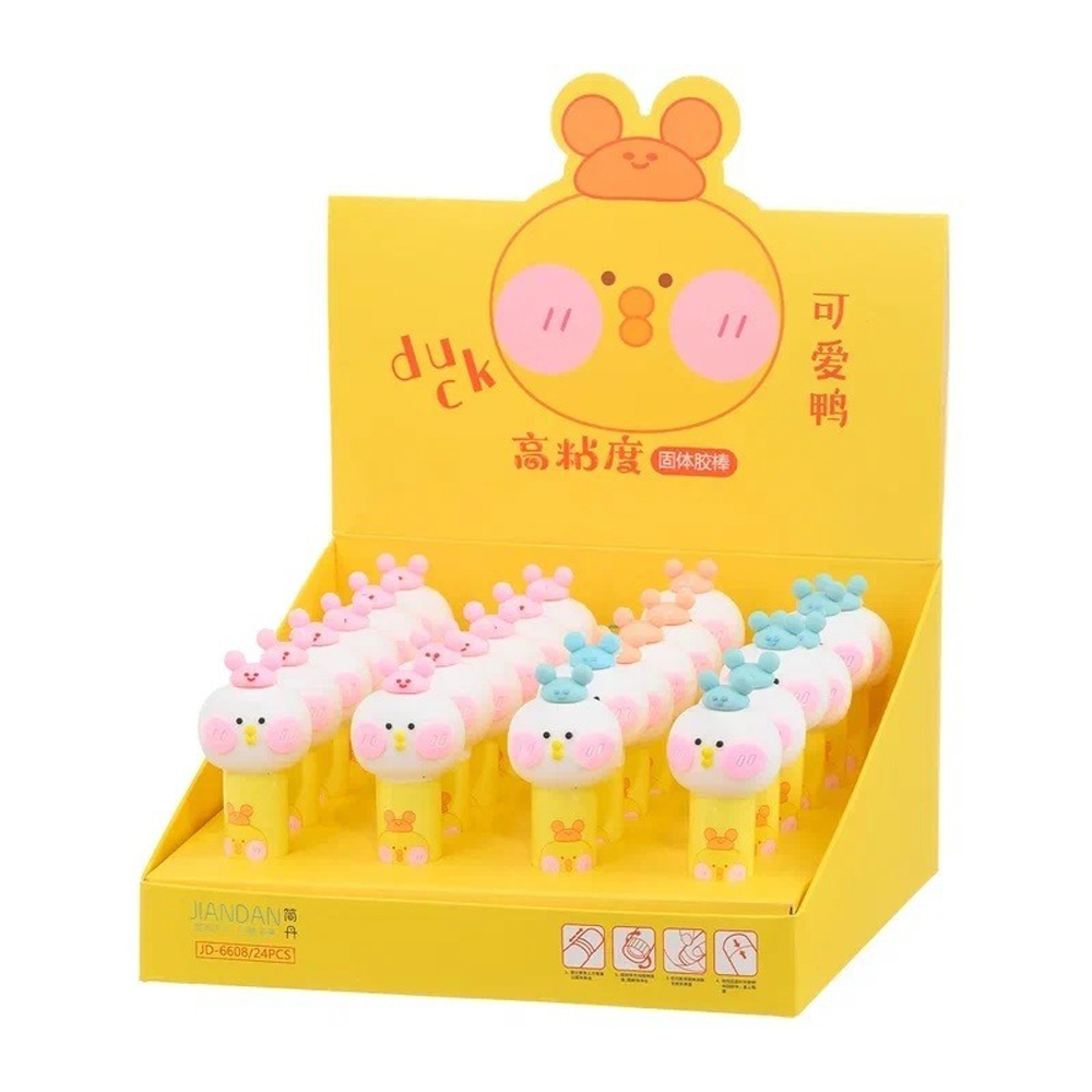 Клей-карандаш Basir белый, серия "Утка", 9 грамм, 24 шт