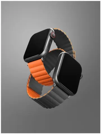 Uniq для Apple Watch All 45/44/42 mm ремешок Revix reversible Magnetic Grey/Orange