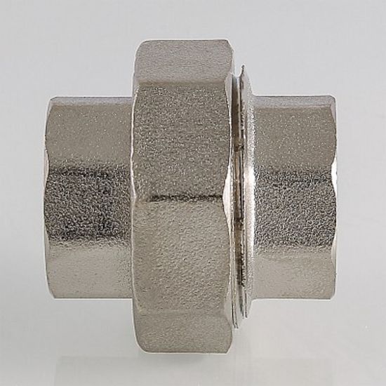 Муфта разъемная Valtec 3/4" ВР с внутренней резьбой латунная никелированная VTr.340.N.0005