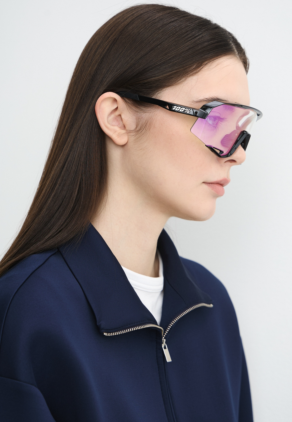 Спортивные очки 100% SLENDALE - Gloss Black - Photochromic Purple Mirror