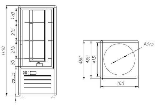 Шкаф кондитерский Полюс R120Cвр Сarboma