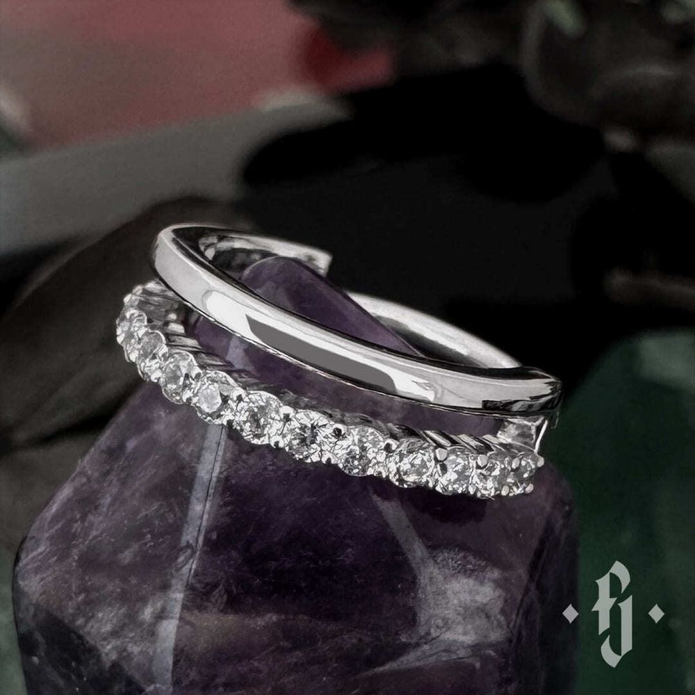 Кликер &quot;Mizar&quot; - Белое золото - White CZ