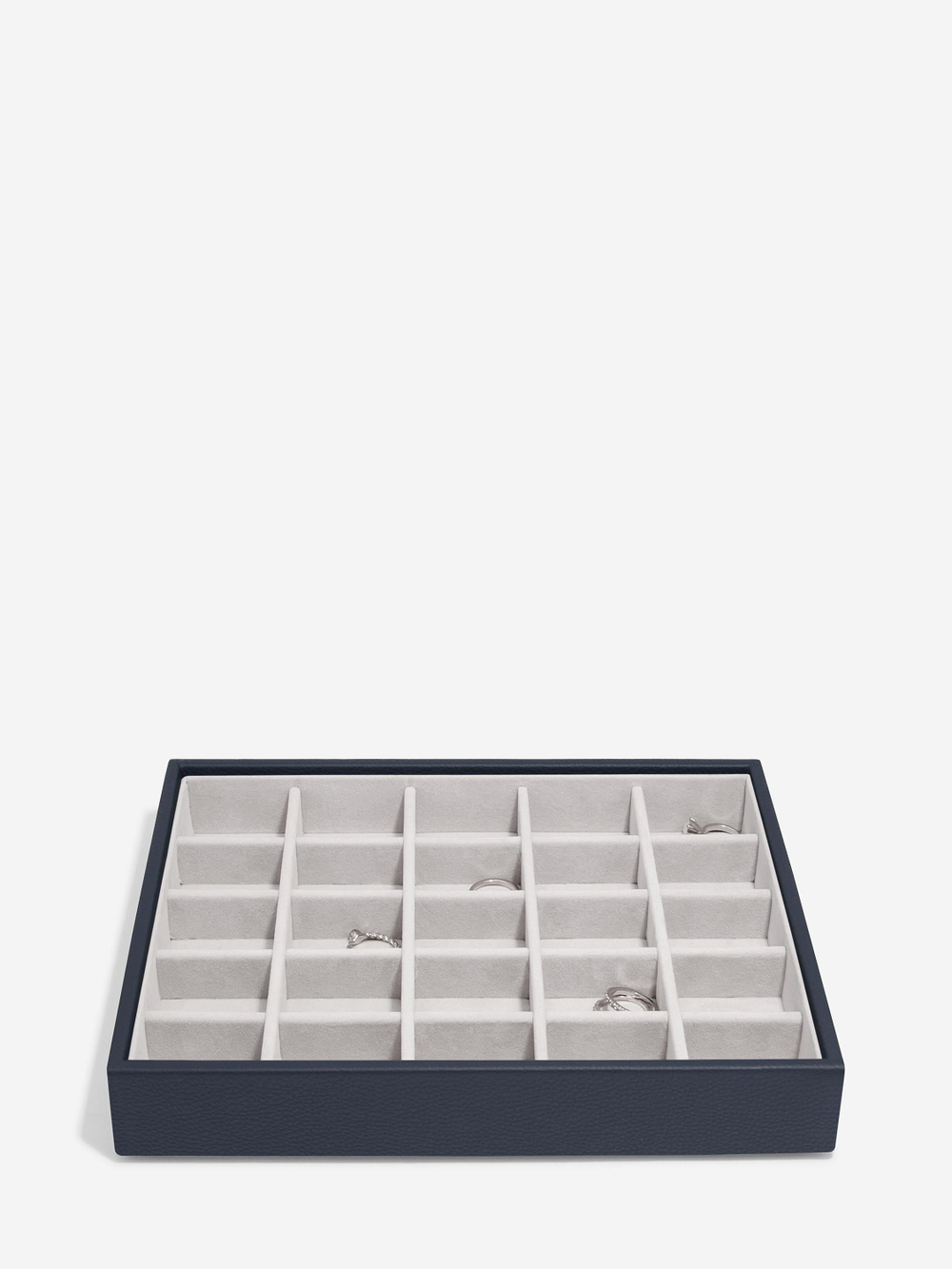 Органайзер для украшений и часов Stackers Classic Jewellery Box, 3 секции -Dove Grey & Rose (Navy Blue / темно-синий / Navy Blue / Органайзер с крышкой)