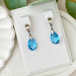 LEFIREL' Серьги серебряные женские "Горное озеро" с кристаллами Swarovski / ювелирные украшения из родированного серебра 925