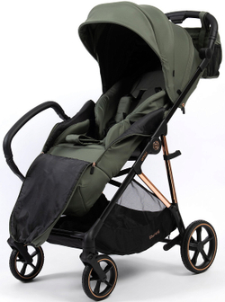 Прогулочная коляска Peppy Amici с автокреслом Verona Black Green рама Gold