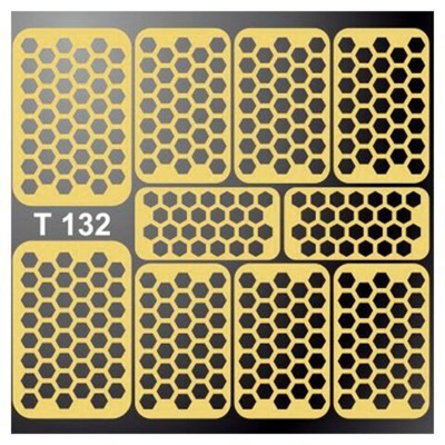 IRISK Трафарет для дизайна ногтей №132, серебро