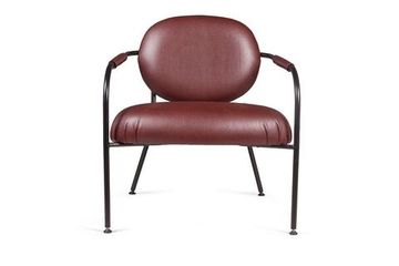 Лаунж кресло EGO, искусственная кожа, бордо