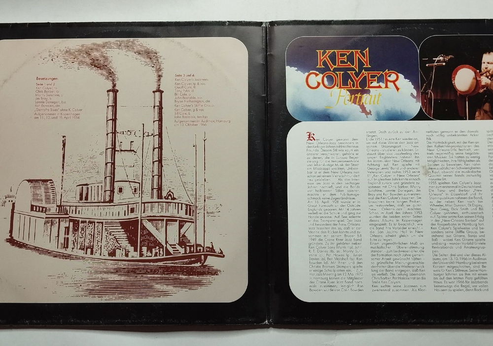 Винтажная виниловая пластинка LP Ken Colyer Portrait (Germany 1975)
